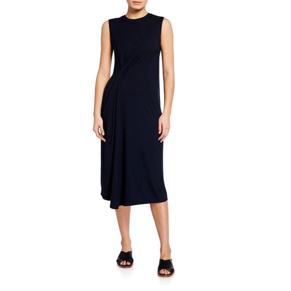 Vince Side-Twist Midi Dress in Coastal Blue - Picture 1 of 8